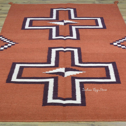 Tappeto Kilim indiano in cotone tessuto a mano per la decorazione della casa CK-510