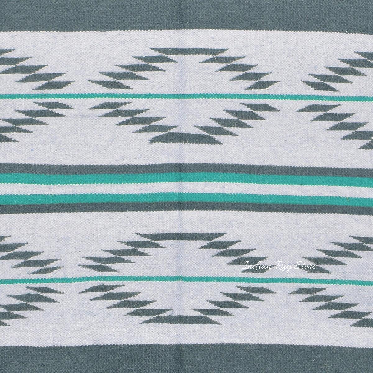 Blue Hand Woven Cotton Kilim Bed Room Rug CK-530