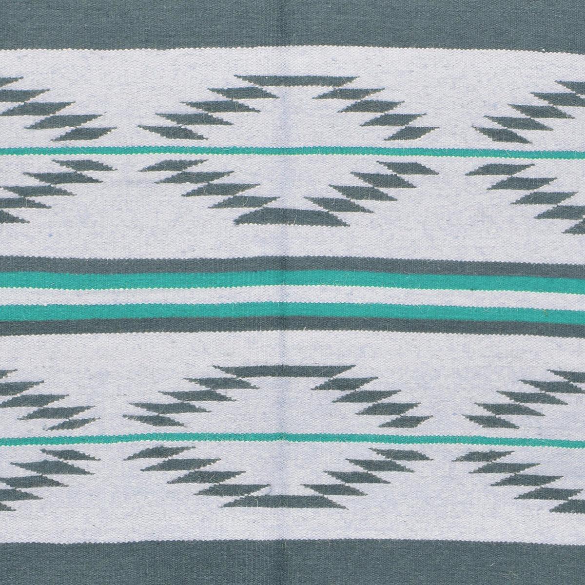 Blue Hand Woven Cotton Kilim Bed Room Rug CK-530