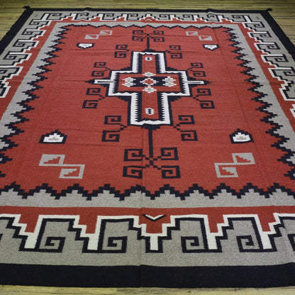 Indian Gray Hand Woven Cotton Kilim Rug For Large Area CK-535