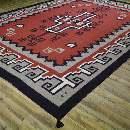 Indian Gray Hand Woven Cotton Kilim Rug For Large Area CK-535