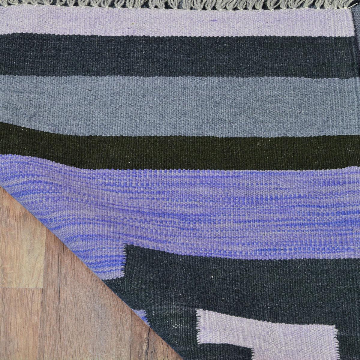 Hand Woven Cotton Kilim Rug Gray for Yoga Mat CK-537