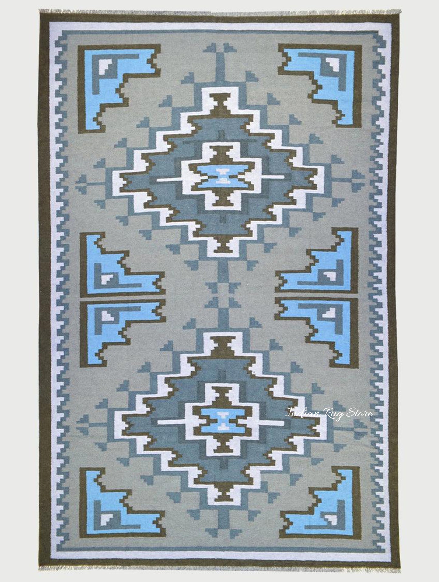 Hand Woven Cotton Kilim Area Rug For Living Room CK-544