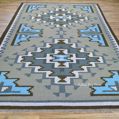 Hand Woven Cotton Kilim Area Rug For Living Room CK-544