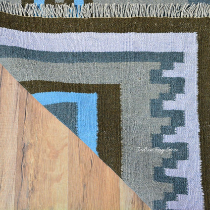 Hand Woven Cotton Kilim Area Rug For Living Room CK-544