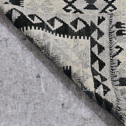 Tappeto da esterno Kilim in cotone grigio tessuto a mano CK-548