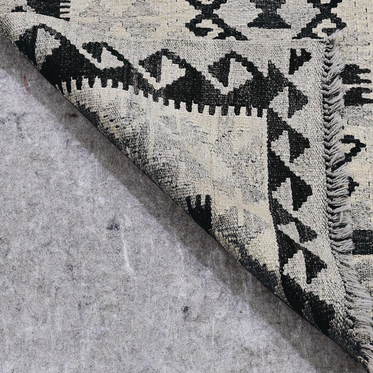 Hand Woven Gray Cotton Kilim Outdoor Patio Rug CK-548