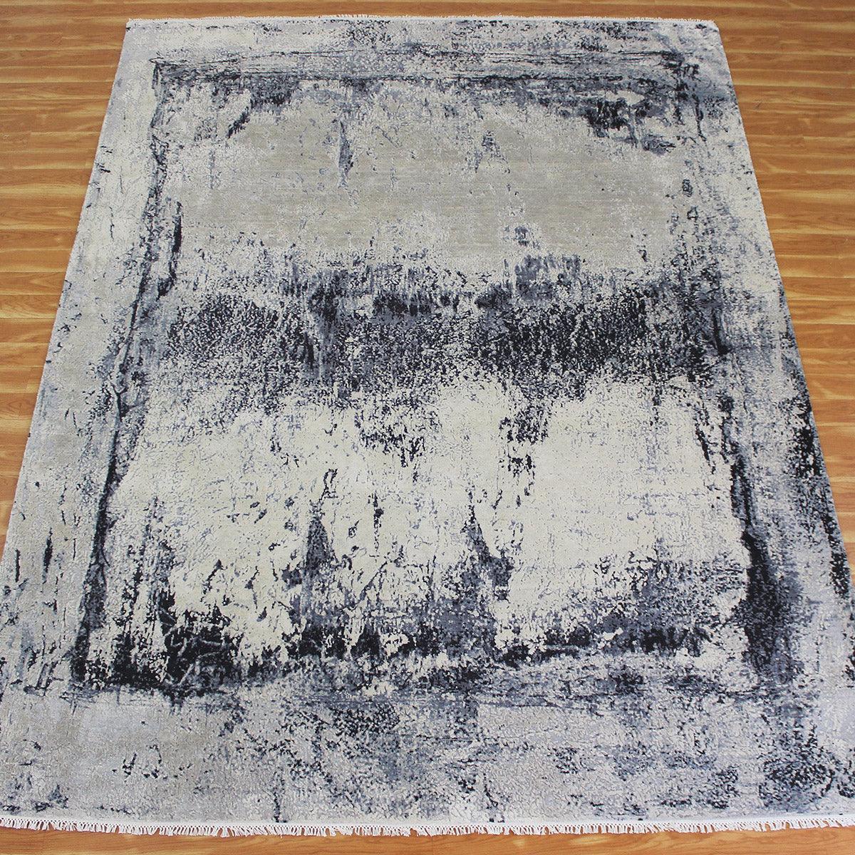 Hand Knotted Multicolor Gray Dining Hall Large Area Rug - Indian Rug Store