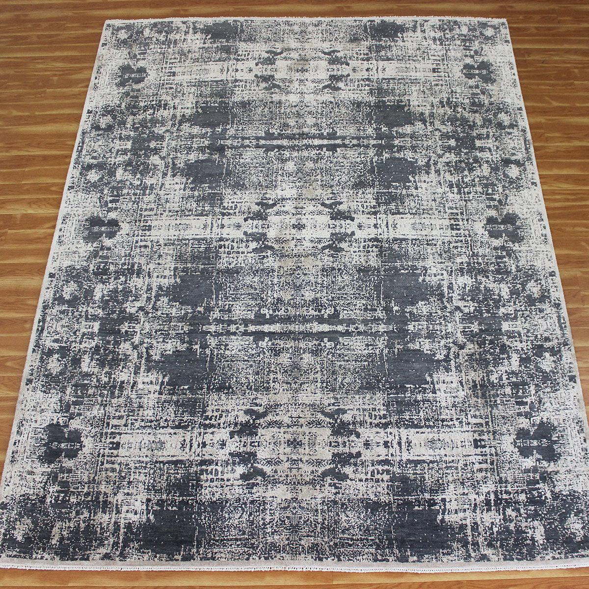 Hand Knotted Multicolor Black Farmhouse Indoor Large Area Rug - Indian Rug Store