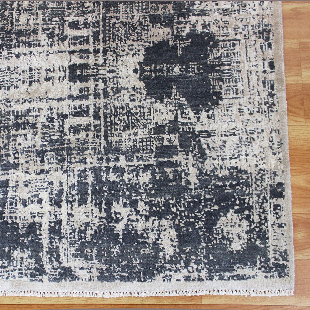 Hand Knotted Multicolor Black Farmhouse Indoor Large Area Rug - Indian Rug Store