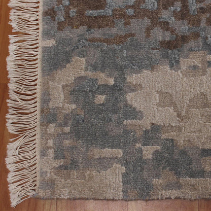 Handmade Gray Living Area Traditional  Wool Area Rug