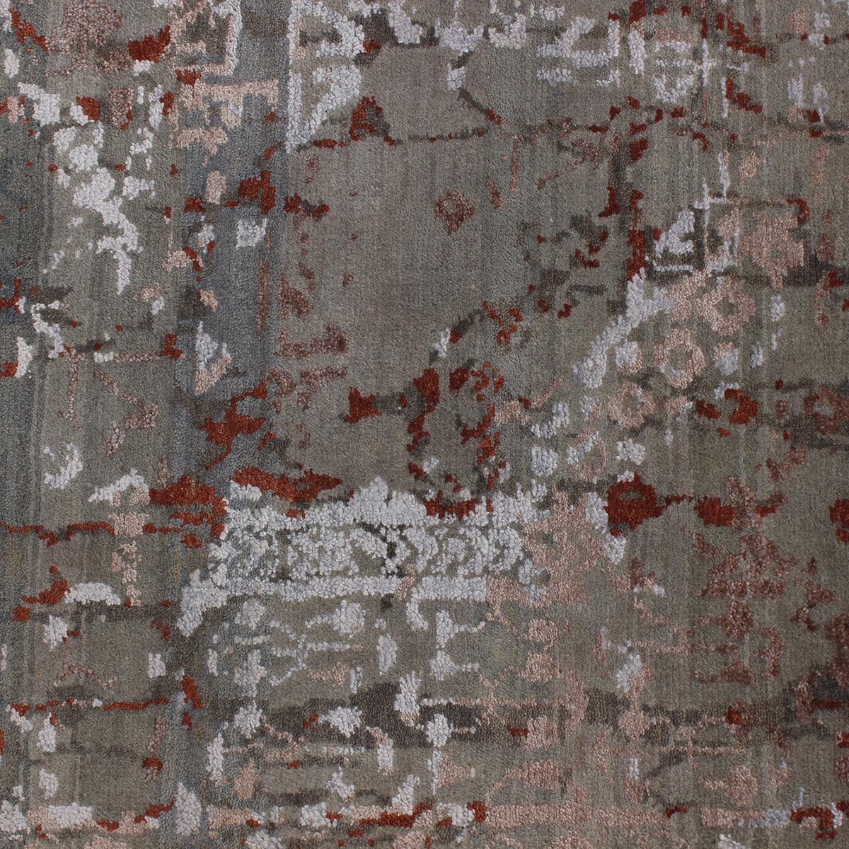 Brown Gray Hand Knotted Wool Bedroom Living Room Rug