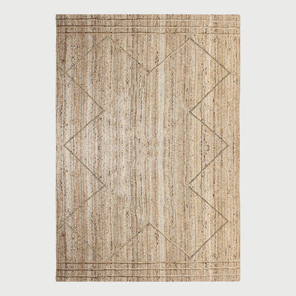 Hand Braided Geometric Beige Farm House Decor Jute Rug - Indian Rug Store