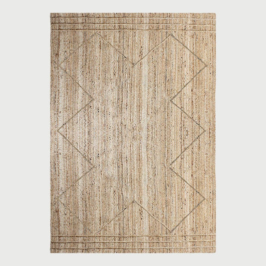 Hand Braided Geometric Beige Farm House Decor Jute Rug - Indian Rug Store