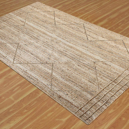 Hand Braided Geometric Beige Farm House Decor Jute Rug - Indian Rug Store