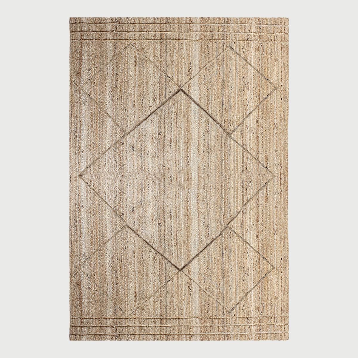 Beige Dhurrie Design Hand Braided Living Area Decor Jute Rug - Indian Rug Store