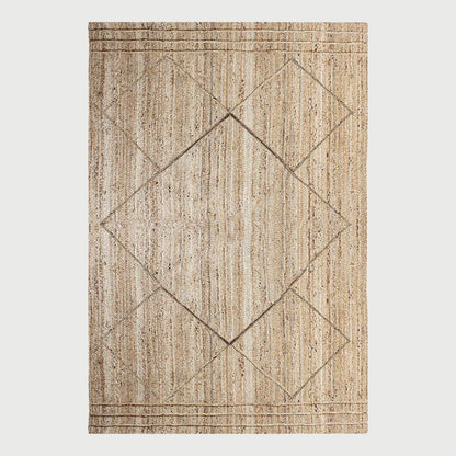 Beige Dhurrie Design Hand Braided Living Area Decor Jute Rug - Indian Rug Store