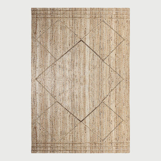 Beige Dhurrie Design Hand Braided Living Area Decor Jute Rug - Indian Rug Store