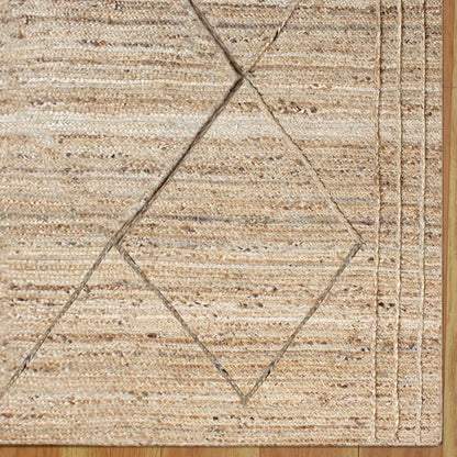 Beige Dhurrie Design Hand Braided Living Area Decor Jute Rug - Indian Rug Store