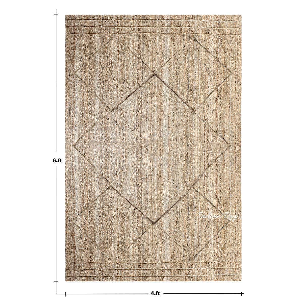 Beige Dhurrie Design Hand Braided Living Area Decor Jute Rug