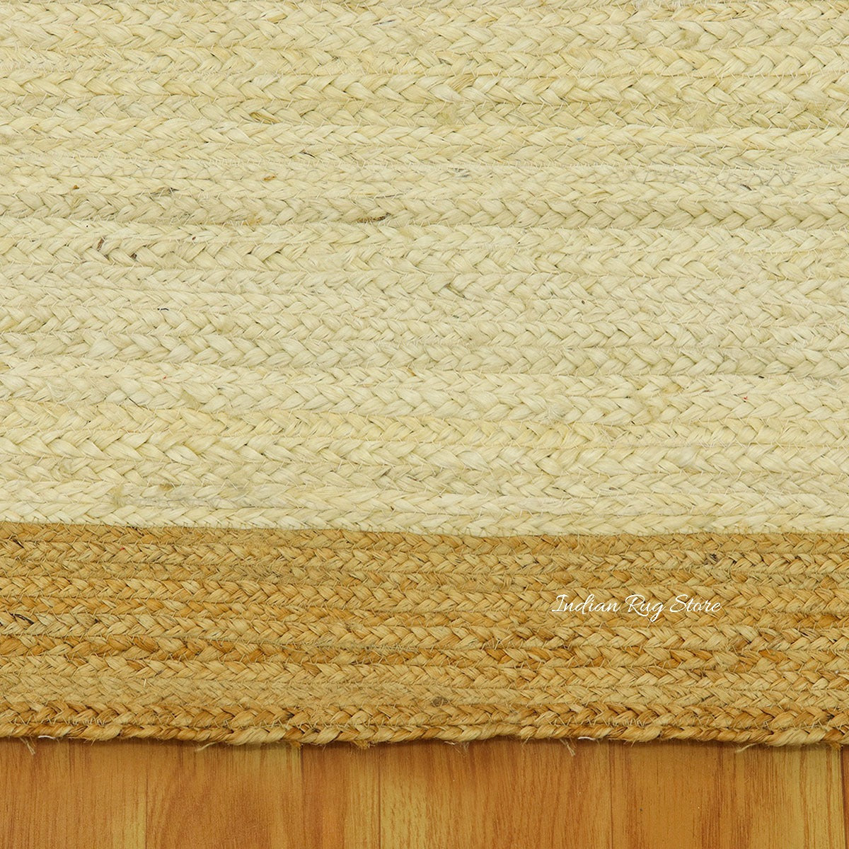 White Beige Hand Braided Geometric Home Decor Jute Rug