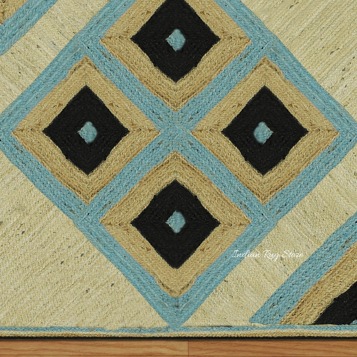 Multicolor Geometric Hand Braided Hallway Jute Rug