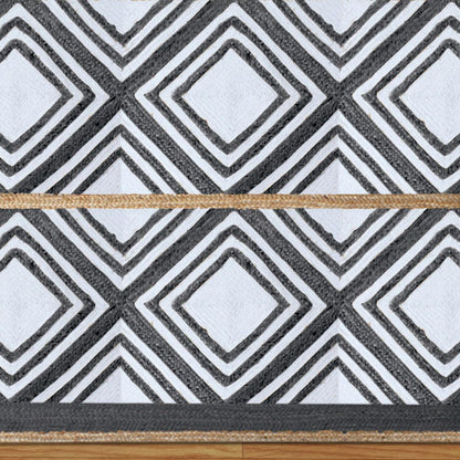 Hand Braided Black White Geometric Out House Jute Rug - Indian Rug Store