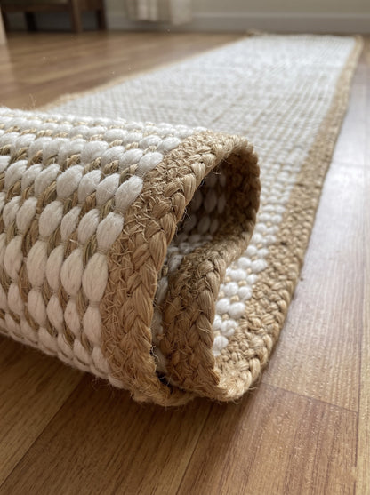 Handwoven Braided Jute Stair Treads – Sisal Boho Farmhouse Rug Set