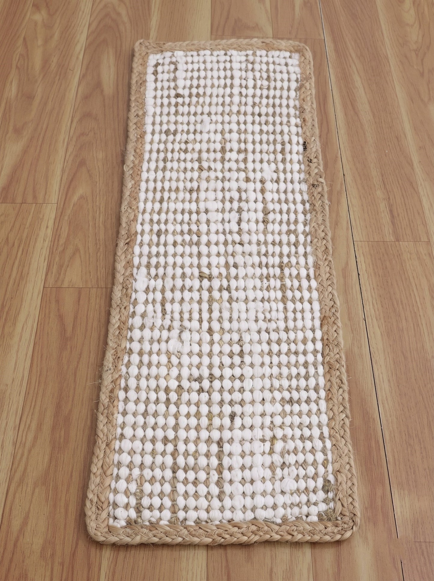 Handwoven Braided Jute Stair Treads – Sisal Boho Farmhouse Rug Set