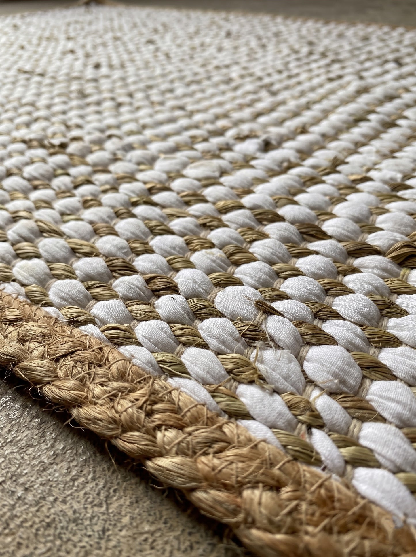 Handwoven Braided Jute Stair Treads – Sisal Boho Farmhouse Rug Set