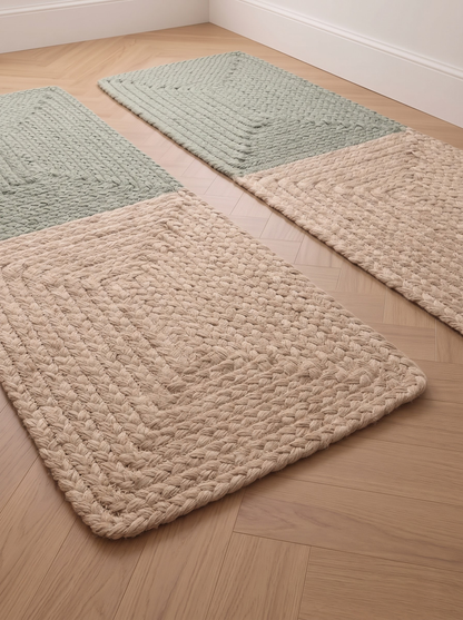 Handcrafted Eucalyptus Green Stair Treads, Natural Organic Modern Step Mats