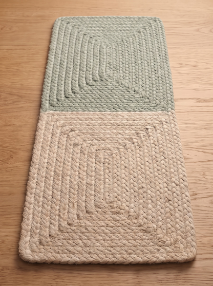 Handcrafted Eucalyptus Green Stair Treads, Natural Organic Modern Step Mats
