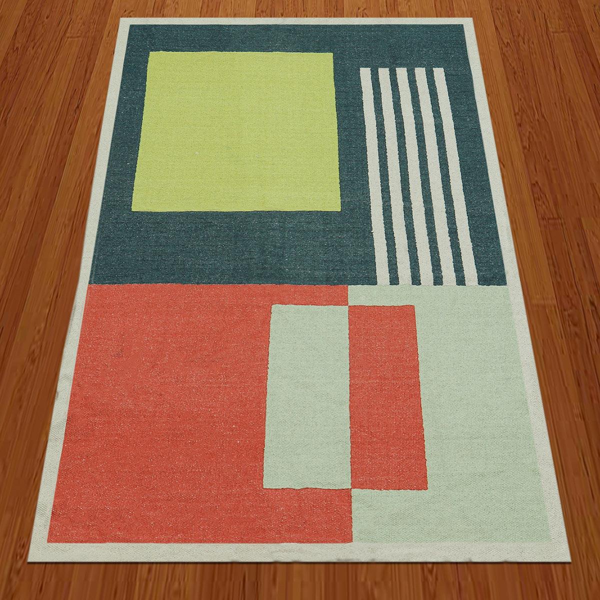 Cotton Blue Washable  Handmade Outdoor Cotton Area Rug DGP-12