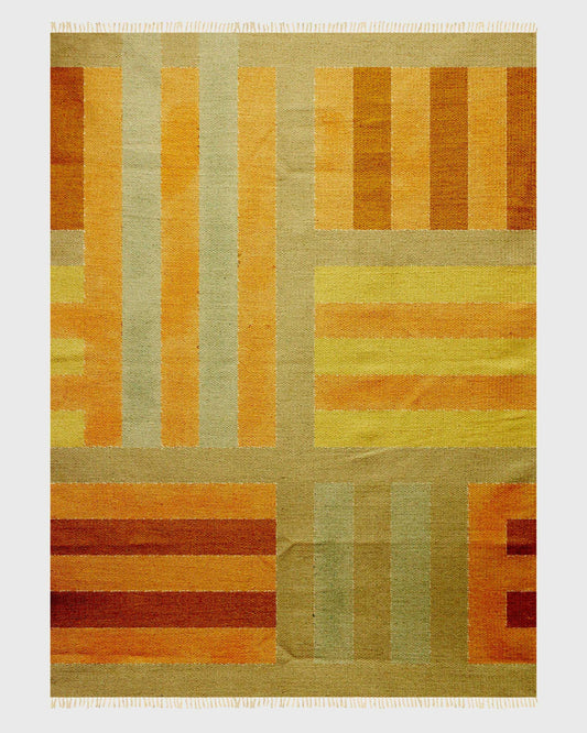 Indian Multicolor Hand Made Trendy Design Cotton Area Rug DGP-22