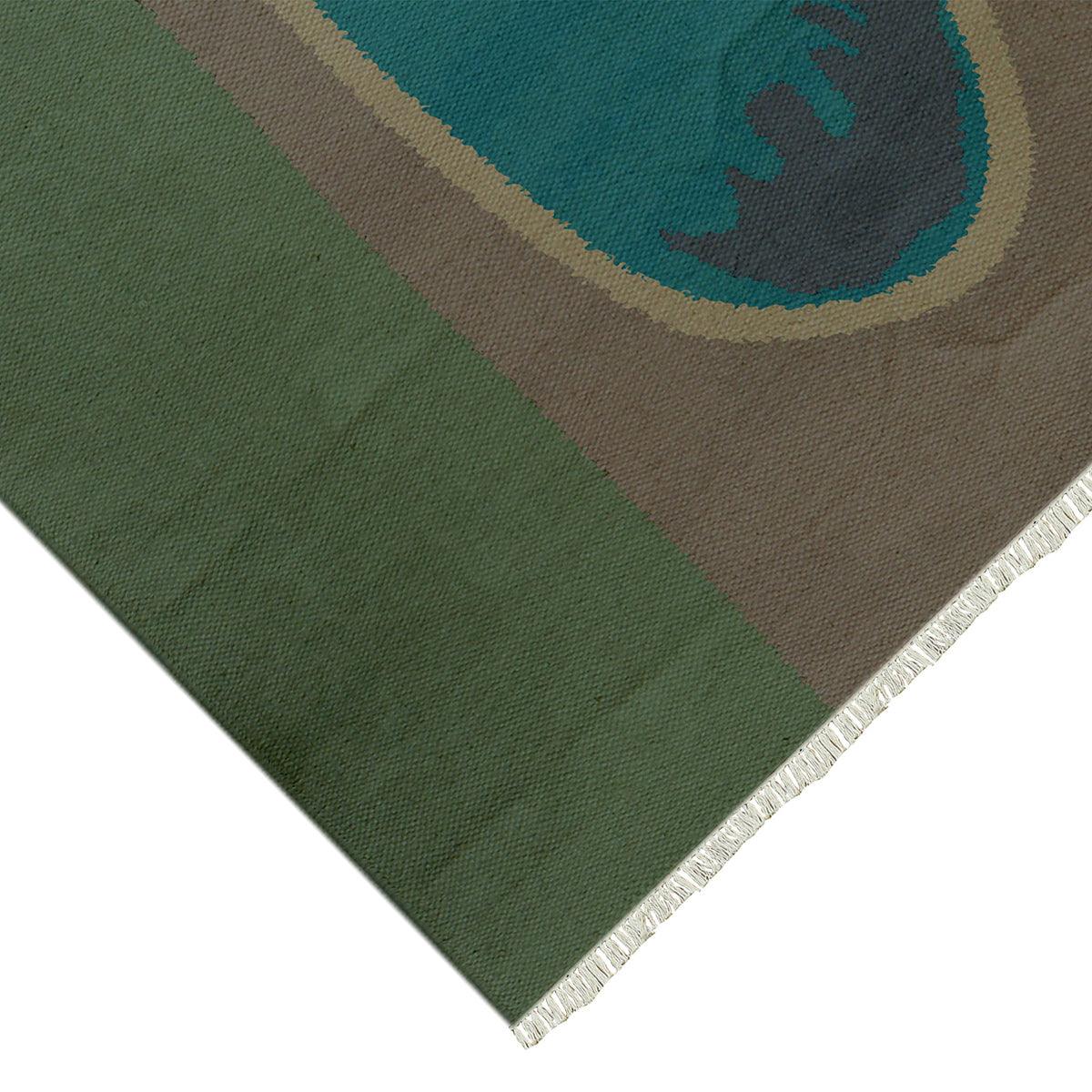 Modern Green Handmade Living Room Cotton Modern Rug DGP-28