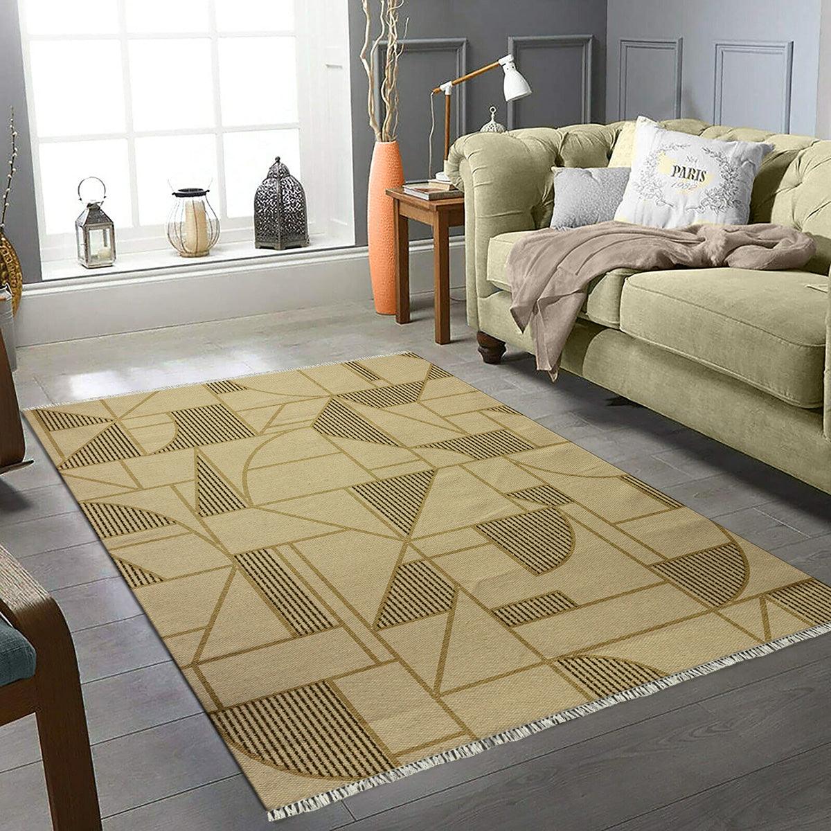 Indian Brown Handmade Abstract Modern Outdoor Area Rug DGP-33