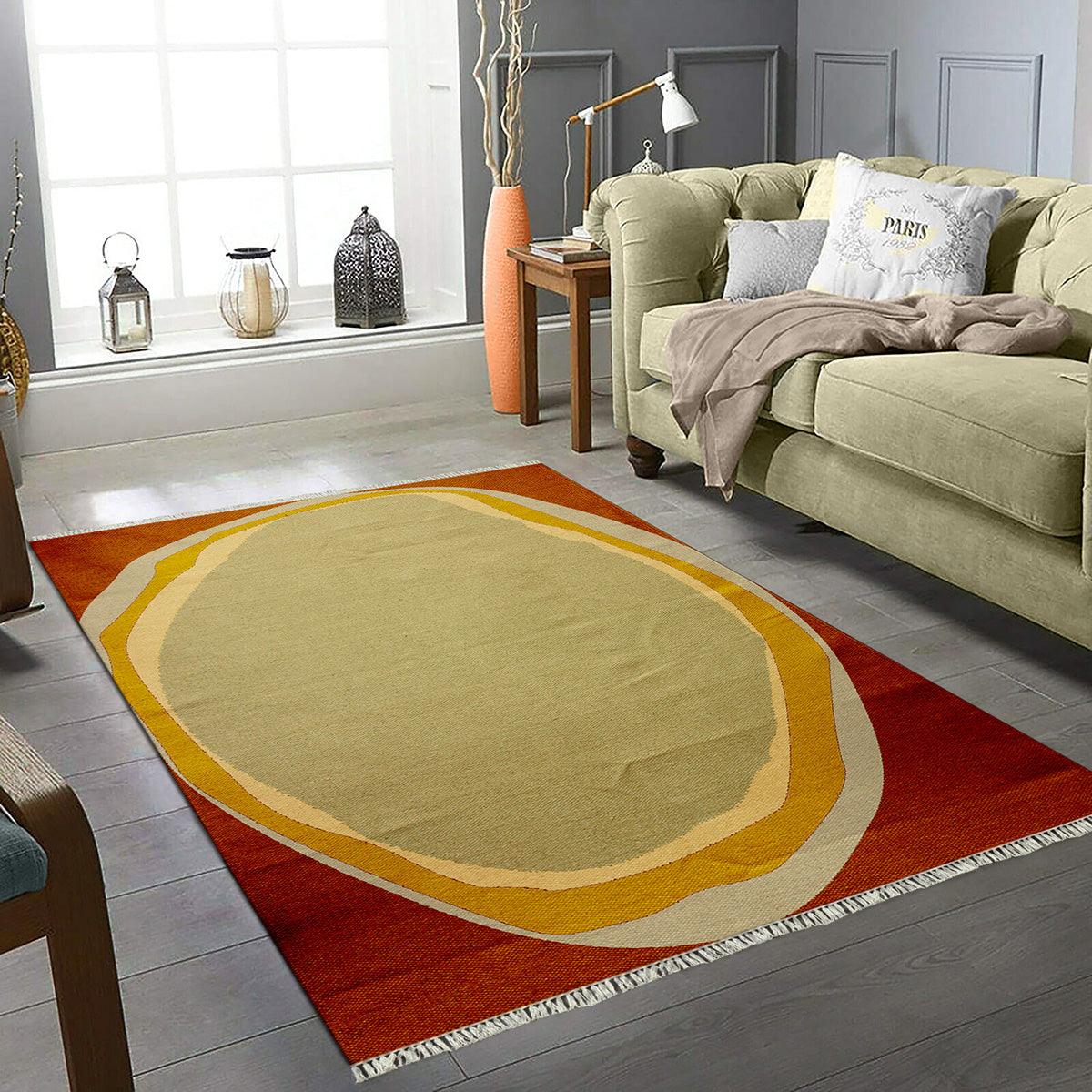 Eco Friendly Red Abstract Handmade Modern Living Area Rug DGP-41