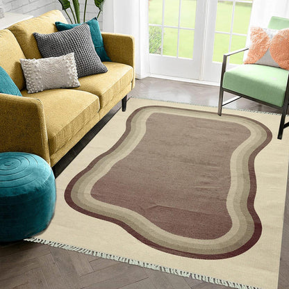 Abstract Gray Farmhouse Handmade Modern Outdoor Area Rug DGP-42