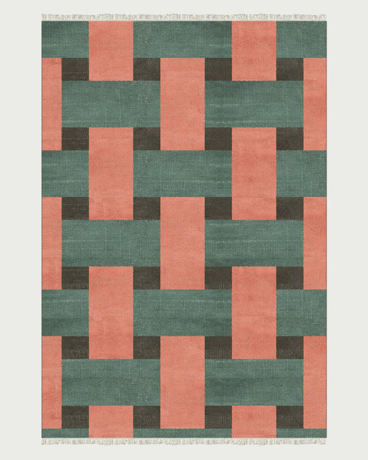 Attractive Green Farmhouse Handmade Indian Cotton Rug DGP-47