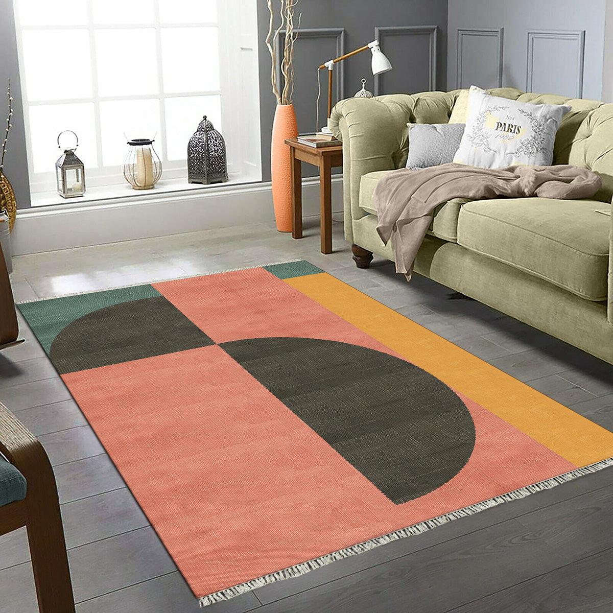 Abstract Multicolor Trendy Attractive Cotton Farmhouse Area Rug DGP-49