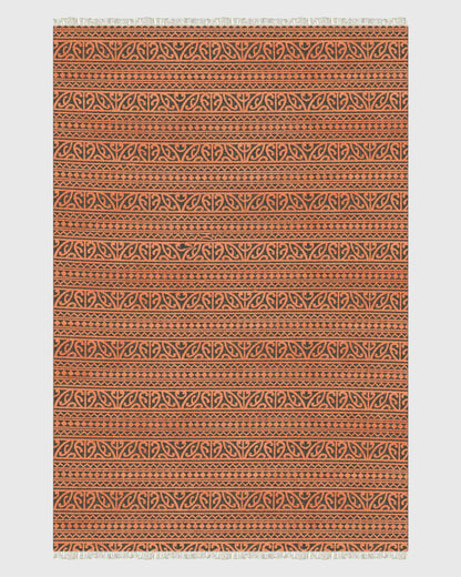 Beautiful Orange Handmade Indian Trendy Cotton Rug DGP-52