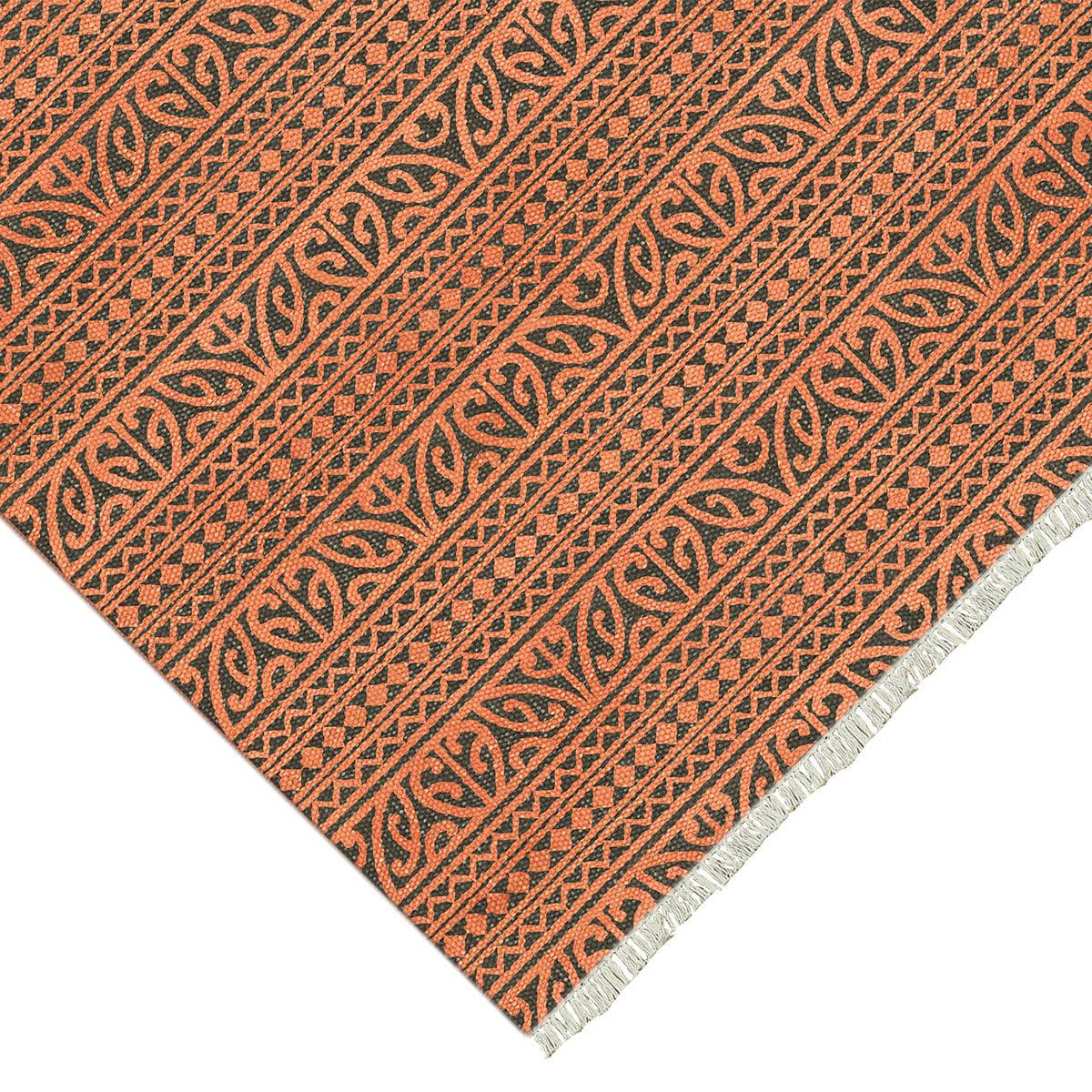 Beautiful Orange Handmade Indian Trendy Cotton Rug DGP-52