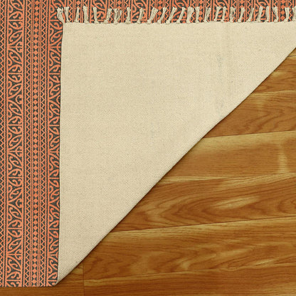 Beautiful Orange Handmade Indian Trendy Cotton Rug DGP-52