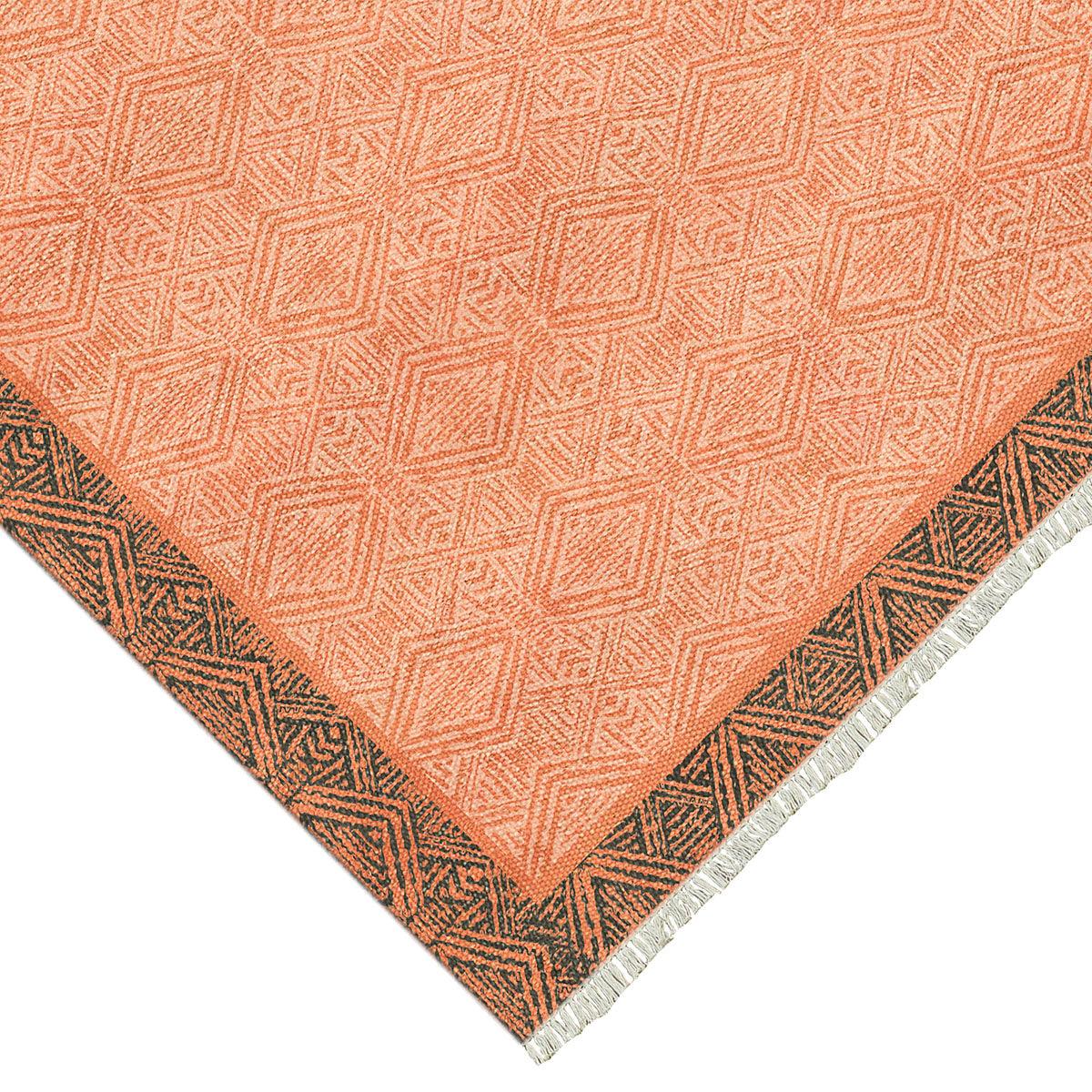 Abstract Orange Handmade Modern Living Room Cotton Area Rug DGP-53