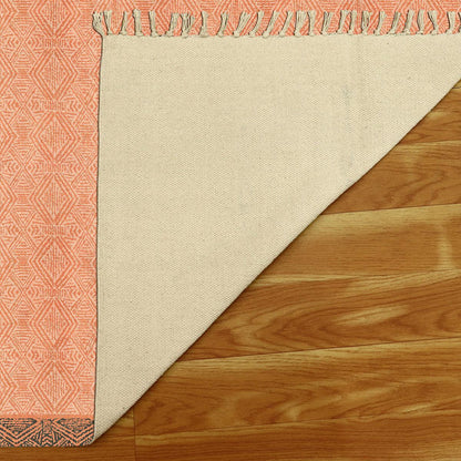 Abstract Orange Handmade Modern Living Room Cotton Area Rug DGP-53