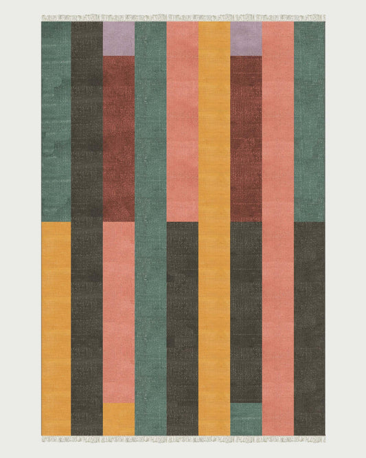 Eco Friendly Multicolor Cotton Handmade Abstract Modern Area Rug DGP-57