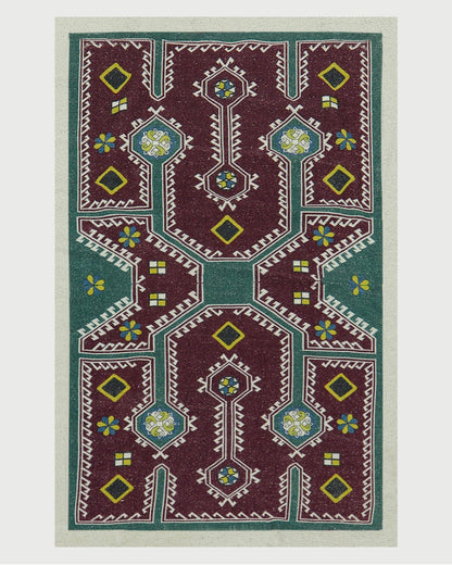 Eco Friendly Brown Cotton Handmade Abstract Modern Area Rug DGP-6