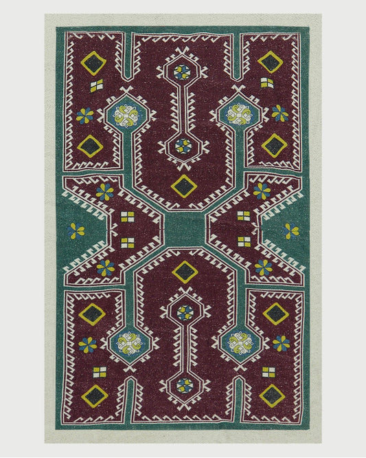 Eco Friendly Brown Cotton Handmade Abstract Modern Area Rug DGP-6