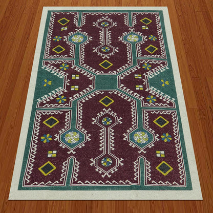 Eco Friendly Brown Cotton Handmade Abstract Modern Area Rug DGP-6