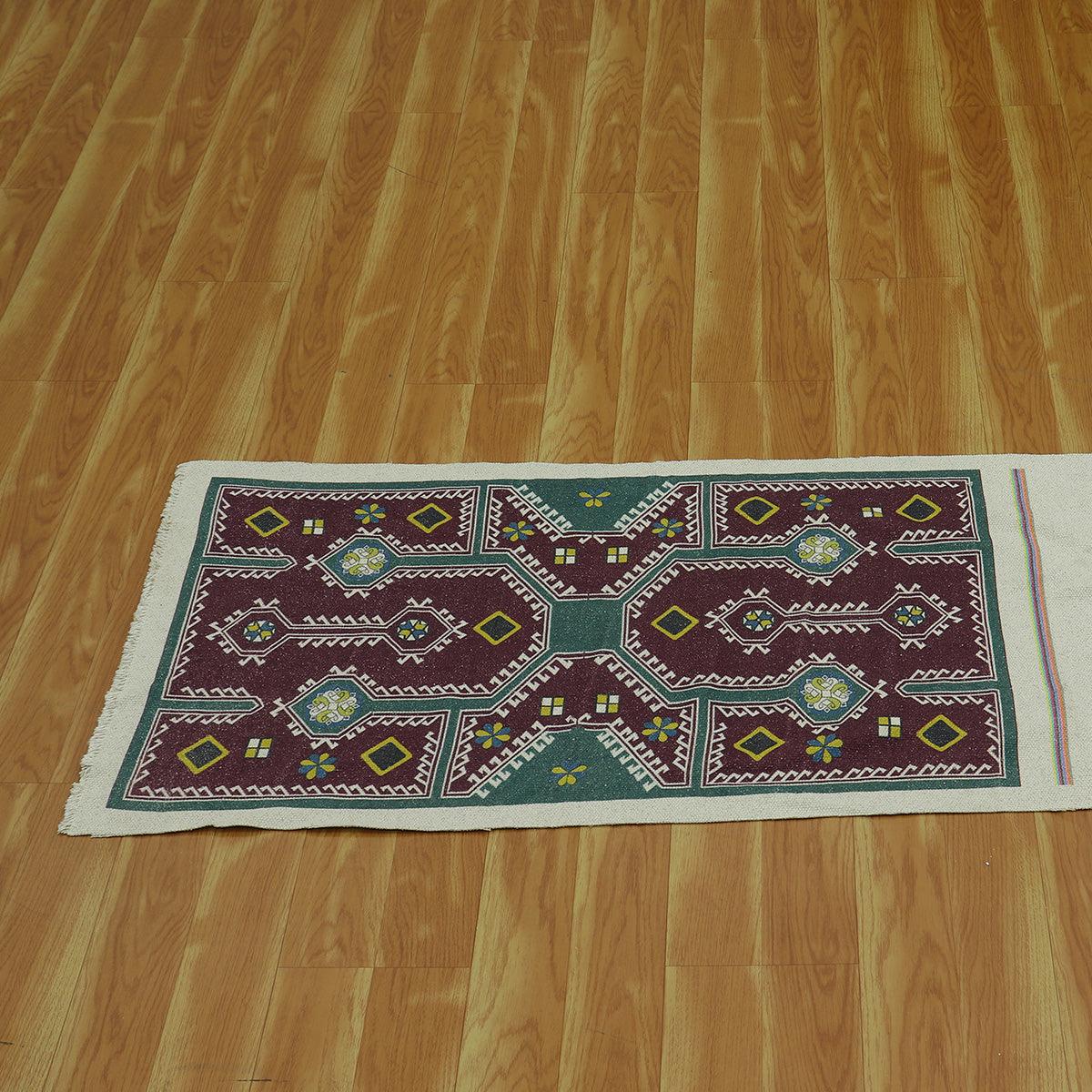 Eco Friendly Brown Cotton Handmade Abstract Modern Area Rug DGP-6